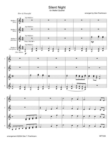 Silent Night Mallet Quartet Sheet Music