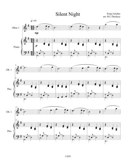 Free Sheet Music Silent Night Oboe Solo With Optional Piano Accompaniment