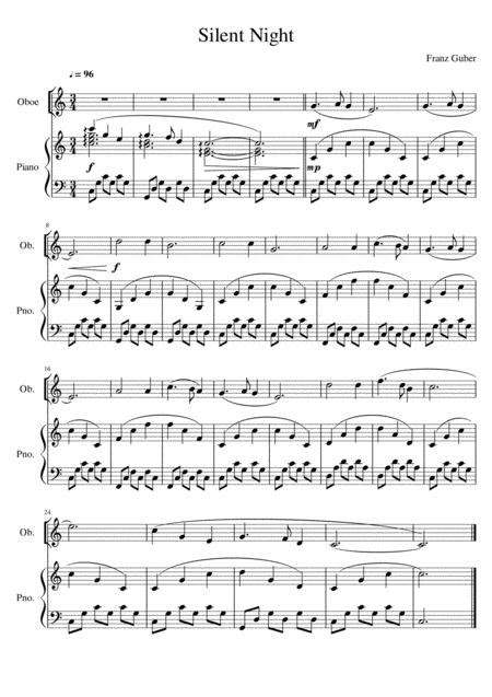 Silent Night Oboe Solo Sheet Music