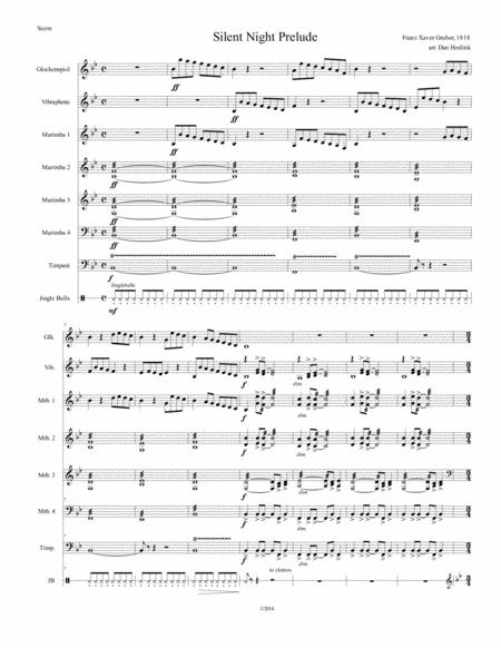 Silent Night Prelude For Percussion Octet Sheet Music