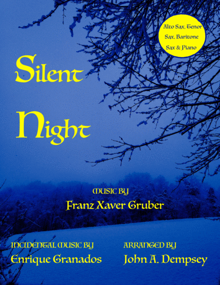 Free Sheet Music Silent Night Quartet For Alto Sax Tenor Sax Baritone Sax Piano