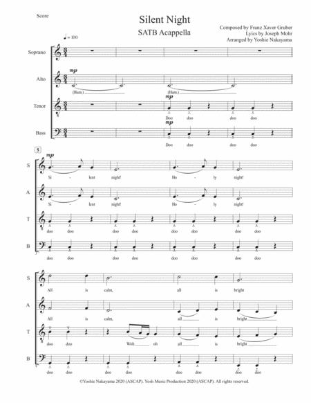 Silent Night Satb Acappella Sheet Music