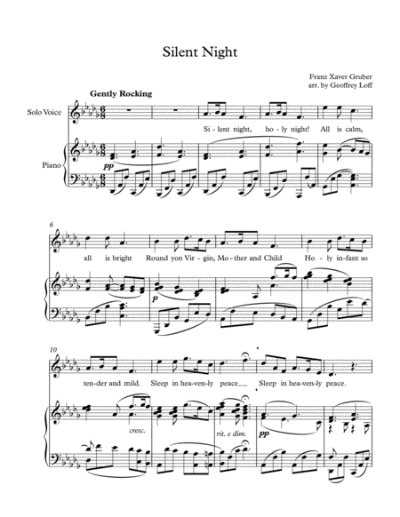 Silent Night Soprano And Piano Sheet Music