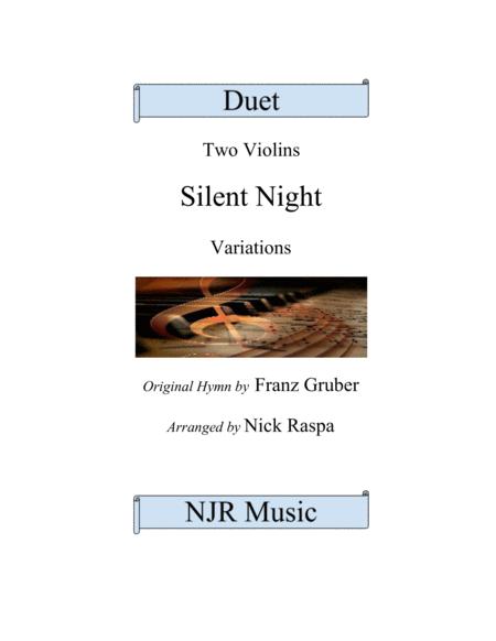 Free Sheet Music Silent Night Variations Duet For 2 Violins Adv Int