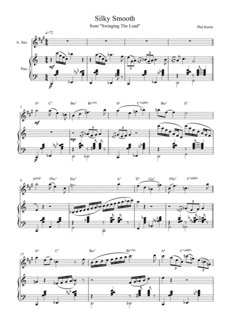 Free Sheet Music Silky Smooth Alto Sax Solo