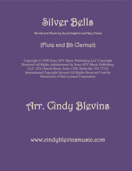 Silver Bells Arranged For Flute And Bb Clarinet Sheet Music