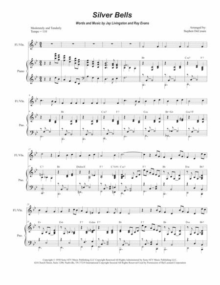 Silver Bells Flute Or Violin Solo And Piano Sheet Music