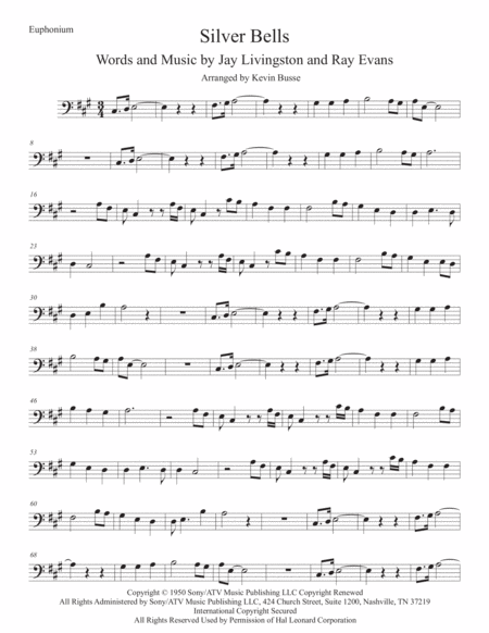 Silver Bells Original Key Euphonium Sheet Music