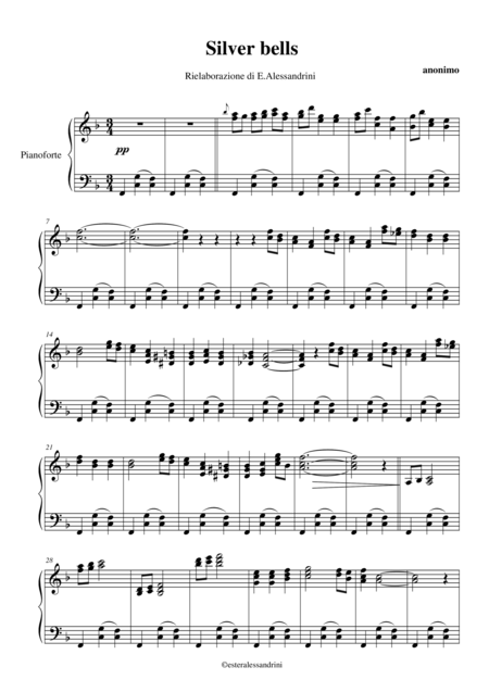 Silver Bells Per Pianoforte Sheet Music