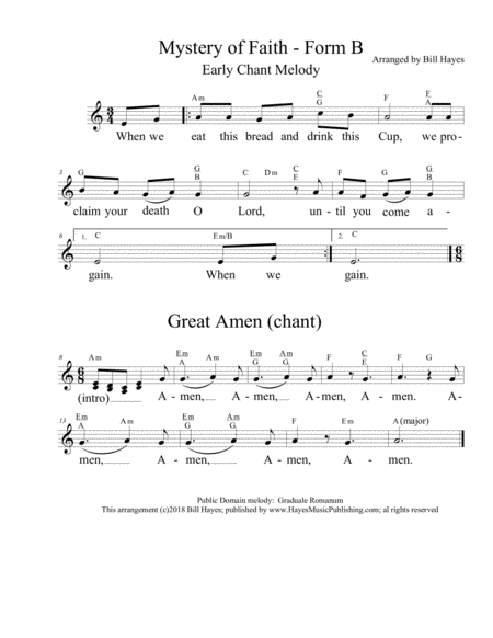 Simple Communion Service For Choir Congregation And Organ Sheet Music