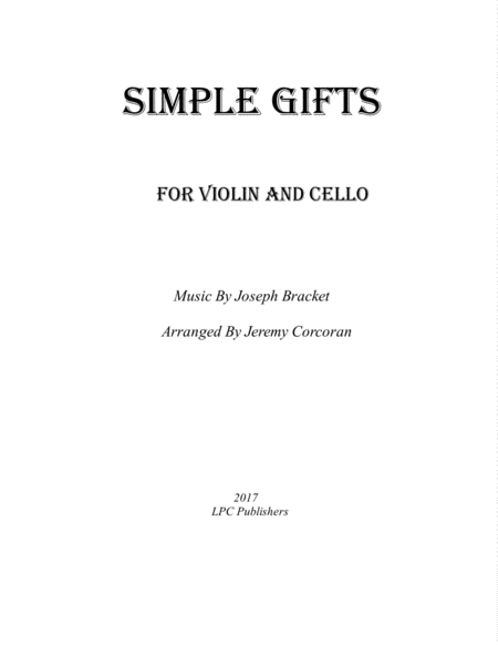 Simple Gifts For Violin And Cello Sheet Music