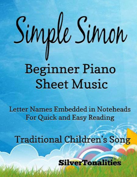Free Sheet Music Simple Simon Beginner Piano Sheet Music