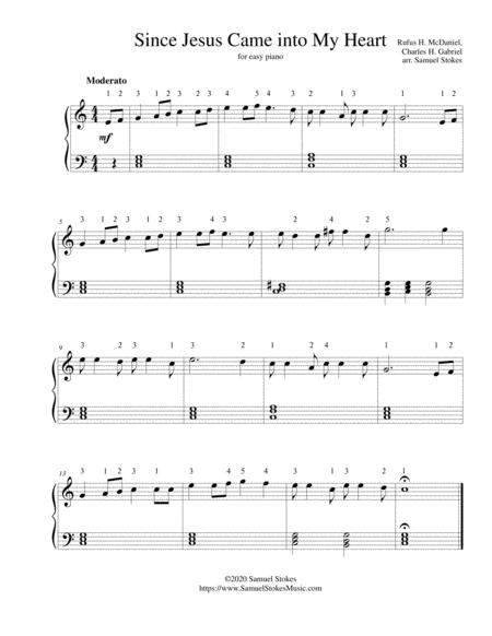 Since Jesus Came Into My Heart For Easy Piano Sheet Music