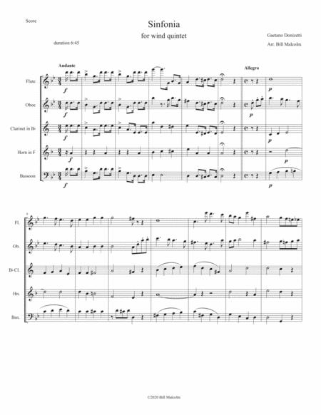 Free Sheet Music Sinfonia For Wind Quintet