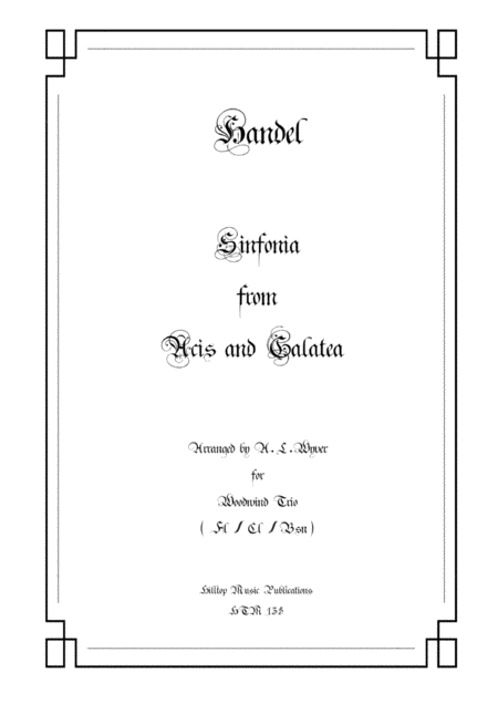 Sinfonia From Acis And Galatea Arr Flute Clarinet And Bassoon Sheet Music