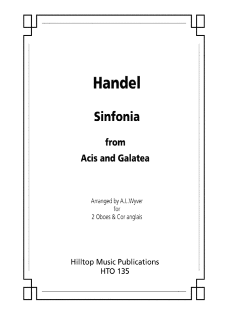 Sinfonia From Acis And Galatea Arr Two Oboes And English Horn Sheet Music