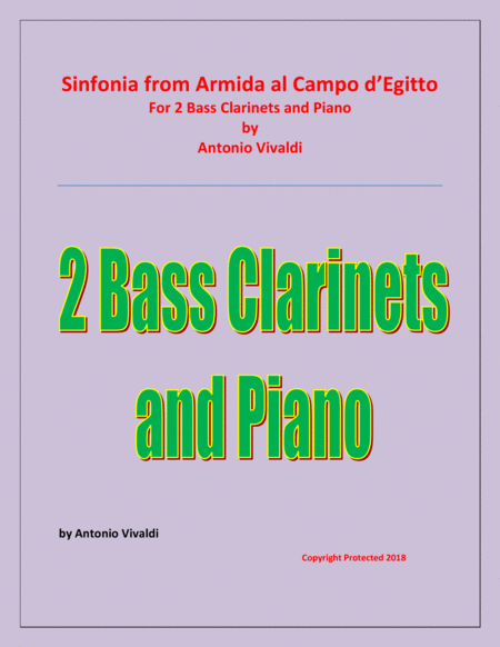 Sinfonia From Armida Al Campo D Egitto 2 Bass Clarinets And Piano Early Advanced Sheet Music