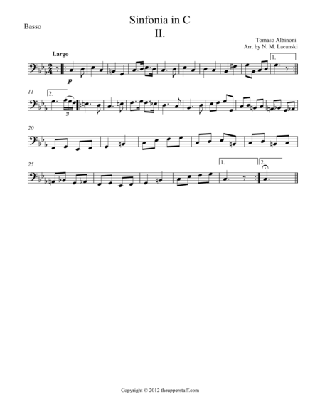 Free Sheet Music Sinfonia In C Movement Ii