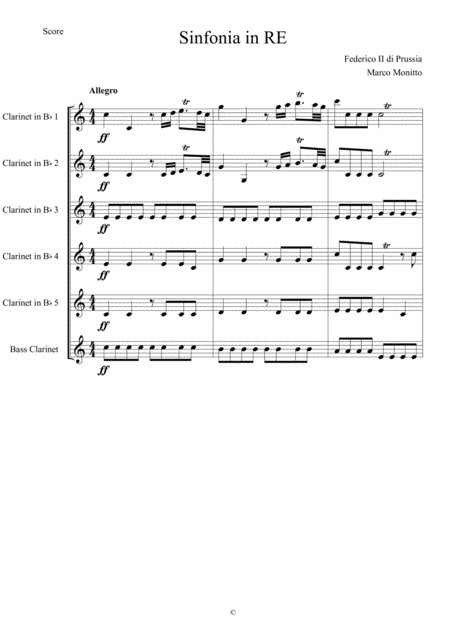 Free Sheet Music Sinfonia In Re