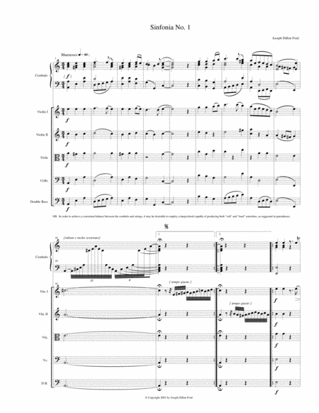 Sinfonia No I For Harpsichord And Strings Sheet Music