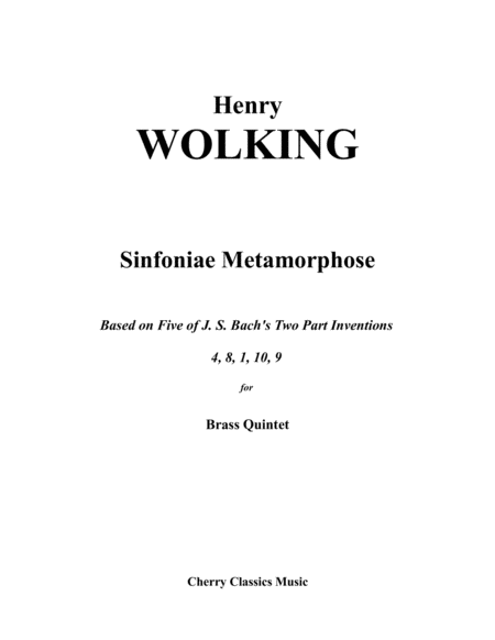 Free Sheet Music Sinfoniae Metamorphose For Brass Quintet