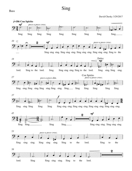 Sing 2017 Choral Contest Entry Sheet Music