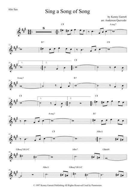 Sing A Song Of Song Kenny Garret Alto Sax Sheet Music