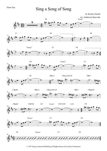 Sing A Song Of Song Kenny Garret Tenor Sax Sheet Music