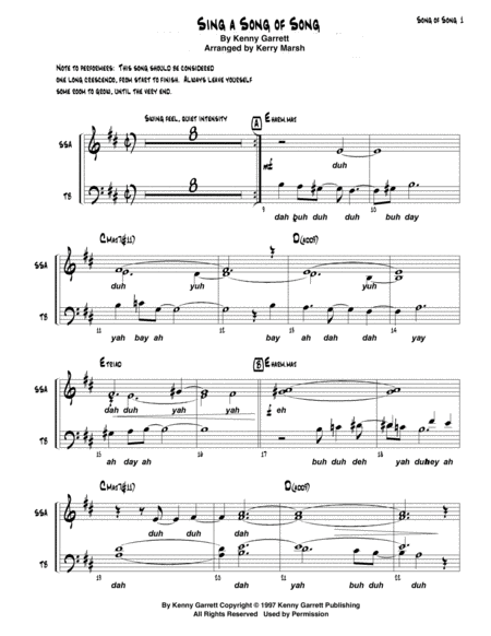 Sing A Song Of Song Sheet Music