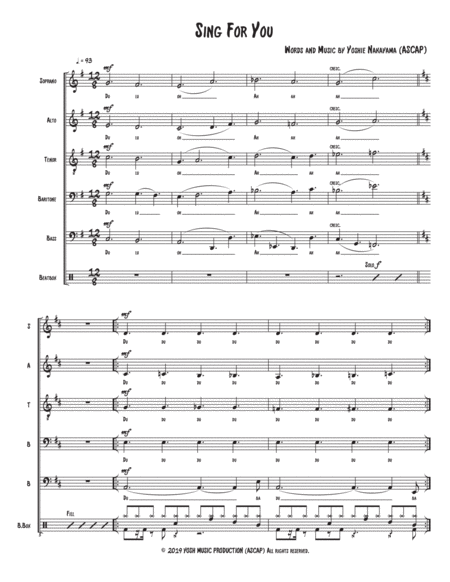 Sing For You Satbb Vp Acappella Sheet Music