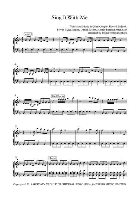 Sing It With Me Sheet Music