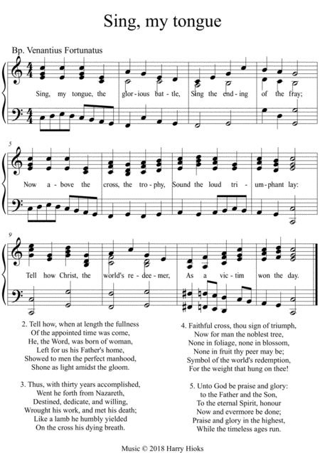 Sing My Tongue A New Tune To A Wonderful Old Hymn Sheet Music