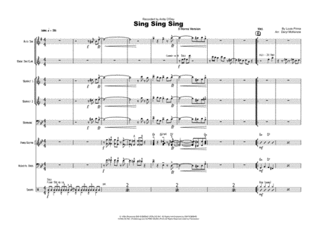 Sing Sing Sing Vocal Small Band 5 Horns Key Gm Abm Sheet Music