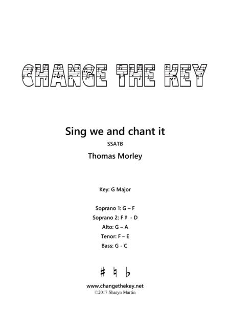 Free Sheet Music Sing We And Chant It G Major