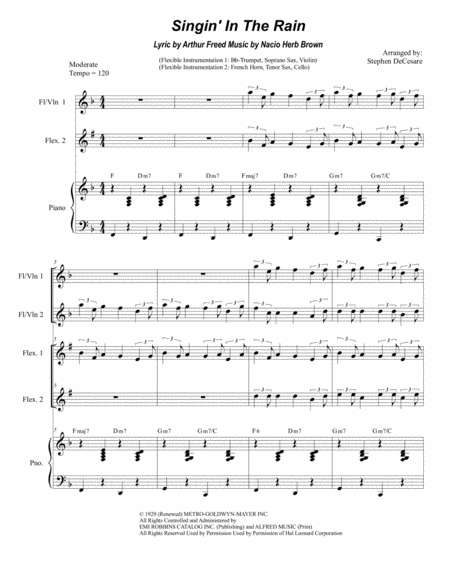 Singin In The Rain For Flexible Instrumentation Sheet Music