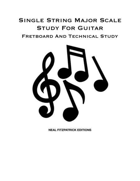 Single String Major Scale Study For Guitar Sheet Music