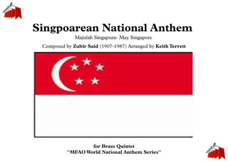 Free Sheet Music Singpoarean National Anthem Majulah Singapura For Brass Quintet