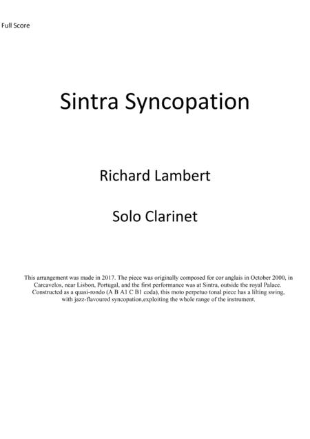 Free Sheet Music Sintra Syncopations