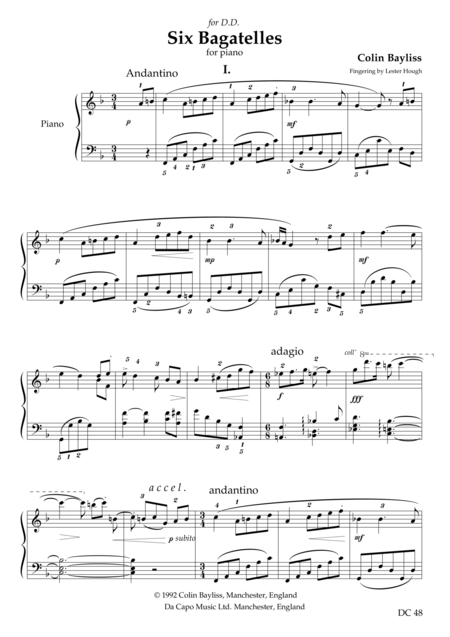 Six Bagatelles Sheet Music