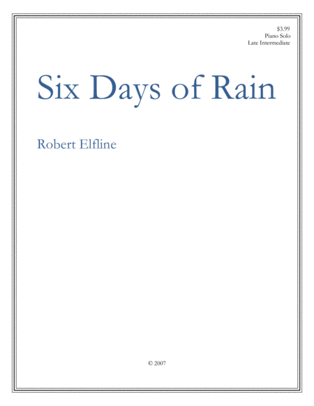 Six Days Of Rain Sheet Music