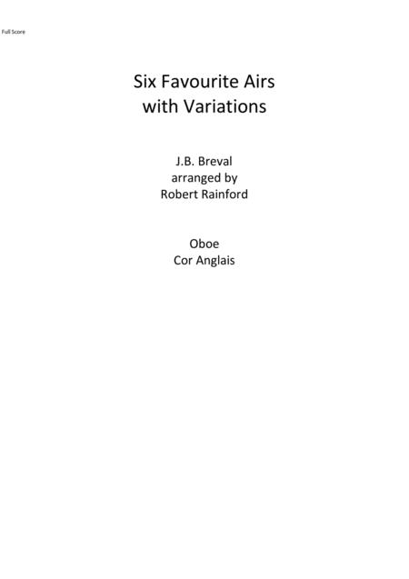 Free Sheet Music Six Favourite Airs With Variations