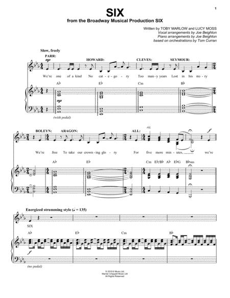 Six From Six The Musical Sheet Music