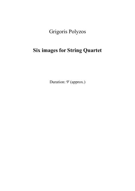 Six Images For String Quartet Sheet Music