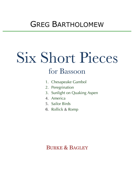 Free Sheet Music Six Short Pieces For Solo Bassoon
