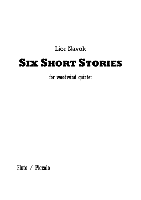 Six Short Stories For Woodwind Quintet 1996 Set Of Parts Sheet Music