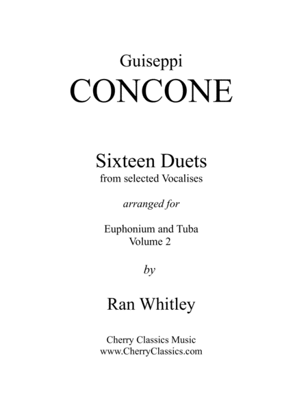 Sixteen Duets From Selected Vocalises No 17 32 For Euphonium Tuba Volume 2 Sheet Music