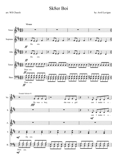 Sk8ter Boi Sheet Music