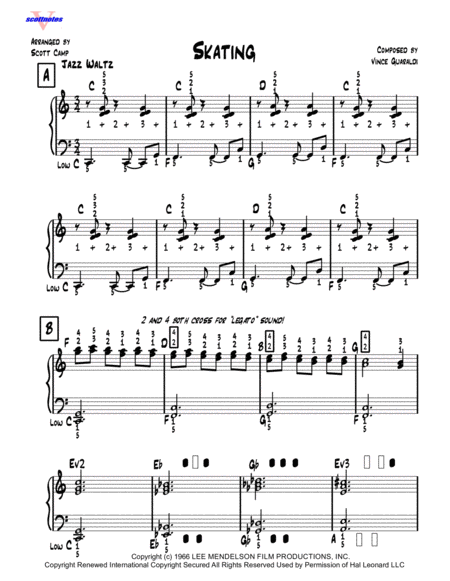 Skating Ultimate Edition With All Piano Fingering Sheet Music