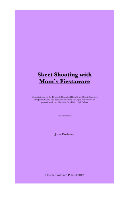 Skeet Shooting With Moms Fiestaware Sheet Music