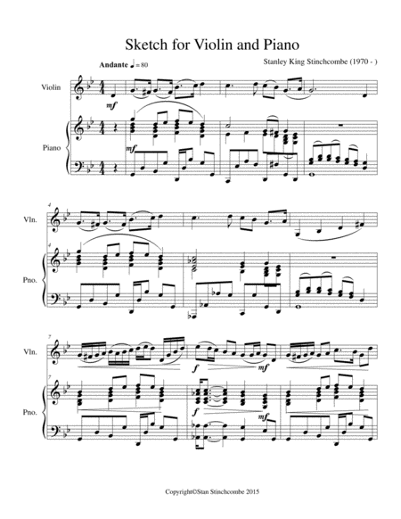 Free Sheet Music Sketch For Violin And Piano Piano Violin Part Op 2